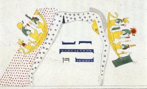 Nout, divinité égyptienne du ciel et la barque du soleil - dans "Monuments de l