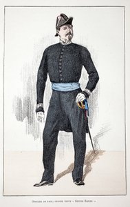 Officier de la paix, Second Empire (1852-1870). Eau-forte en couleurs pour illustrer "Histoire du corps des gardiens de la paix" - Unknown artist