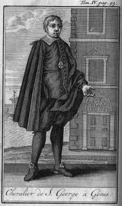 Ordres de Chevalerie. Chevalier de Saint-Georges à Gênes. Dans « Histoire des ordres militaires ou chevaliers, des milices séculières et régulières des deux sexes, qui ont été établis jusqu