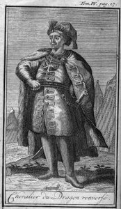 Ordres de Chevalerie. Chevalier du dragon. Dans « Histoire des ordres militaires ou chevaliers, des milices séculières et régulières des deux sexes, qui ont été établies jusqu
