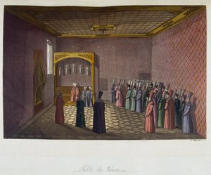 Empire ottoman : la salle du trône - dans "Le costume ancien et moderne" par Ferrario, éd. Milan - Unknown artist