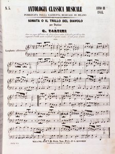 Page de partition musicale de la Sonate des trilles du diable (Il trillo del diavolo) de Tartini - Unknown artist