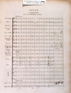 Page de partition musicale de Moïse en Égypte par Gioacchino Rossini - Unknown artist