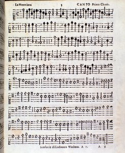 Page de partition musicale de Sinfonie musicali par Ludovico Viadana