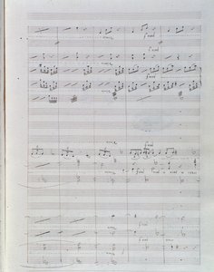 Page de la partition musicale de Waverley opus 1, ouverture par Hector Berlioz - Unknown artist