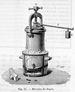 Pot de Papin (ancêtre de la cocotte-minute) - gravure - Unknown artist