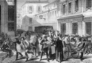 Paris 1869 : la salle des journaux, rue du Croissant - Unknown artist