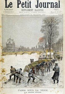 Paris sous neige: la Seine prise - dans "Le Petit Journal" du 24/02/1895 - Unknown artist