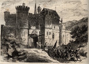 Pascal Paoli, libérateur de la Corse entrant à Bastia - gravure dans "Dictionnaire populaire illustré" - 1864 - Unknown artist
