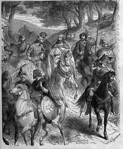 Passage des Alpes par Charlemagne (747-814), roi des Francs. Charlemagne soumet les Lombards.