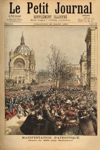 Manifestation patriotique à Paris, pour le départ du 200e régiment pour Madagascar. Gravure dans « Le petit journal » 24/03/1895. Collection Selva - Unknown artist