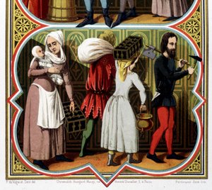 Peuple du Moyen Âge - dans « Les arts somptuaires, histoire du costume et du mobilier » - Unknown artist