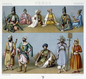 Costumes persans - dans « Le costume historique » de Racinet - Unknown artist