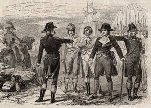 Pierre Antoine Antonelle (Pierre-Antoine Antonelle) (1747-1817) et ses amis arrêtés par ordre de Lafayette - gravure dans "Dictionnaire populaire illustré" - 1864 - par Joseph Décembre et Edmond Allonier