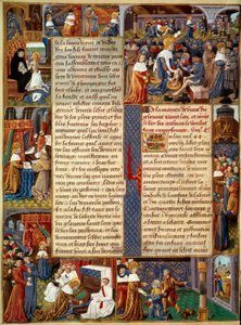 Scène pieuse : Le roi Louis IX (1214-1270) (Saint Louis) lavant les pieds des pauvres - Unknown artist