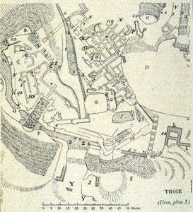 Plan de Troie : Fouilles de Heinrich Schliemann