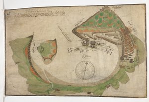 Plan de la ville et du port de Saint-Sébastien, dessiné par Richard Poulter, juin 1585 - Unknown artist
