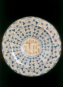 Assiette avec monogramme cristallisé, manufacture de Valence - Unknown artist