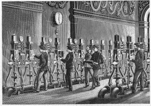 Poste pneumatique, Place de la Bourse à Paris en 1888