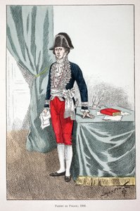 Préfet de police (1800). Eau-forte en couleurs, pour illustration Histoire du corps des gardiens de la paix, livre publié sous les auspices de Louis Lépine (1846-1933) préfet de police de la Seine, par Alfred Rey (1864-?) et Louis Féron - Unknown artist
