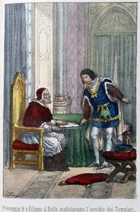 Le pape Clément V et Philippe IV le Bel, roi de France, décident d