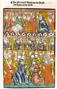 Le pape Martin V (1368 - 1431) élu au Concile de Constance (1417) mettant fin au grand schisme d