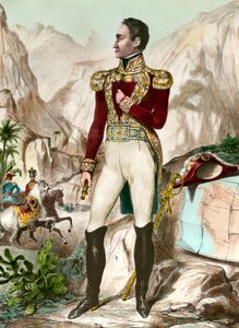 Portrait en pied de Simon Bolivar (1783-1830) général sud-américain Gravure du 19ème siècle. Collection privée - Unknown artist
