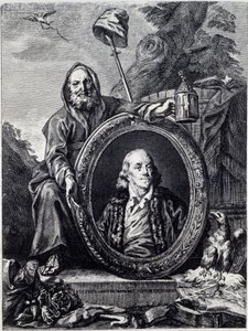 Portrait de Benjamin Franklin (1706 - 1790), homme politique américain, mémorialiste, pamphlétaire et physicien - Unknown artist
