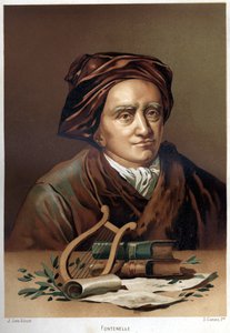 Portrait de Bernard Le Bouyer (Le Bovier) de Fontenelle (1657-1757). Chromolithographie de la fin du XIXe siècle. de « La Ciencia y sus Hombres » par Louis Figuier. Barcelone 1881 - Unknown artist