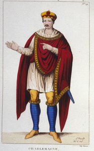 Portrait de Charlemagne ou Charles Ier le Grand (742 - 814) roi des Francs (gravure de 1830) - Unknown artist