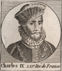 Portrait de Charles IX (1550-1574), roi de France - gravure de « Instruction sur l