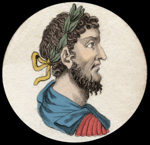 Portrait de Commode (161-192), empereur romain. Gravure du 19ème siècle