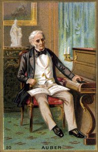 Portrait de Daniel François Esprit Auber (1782-1871), compositeur français. Chromolithographie du XIXe siècle.