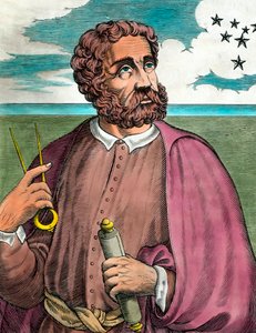 Portrait de Fernand de Magellan (1480-1521), navigateur portugais - Gravure du XVIe siècle - Collection privée