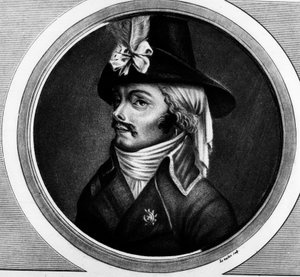 Portrait de François Athanase (François-Athanase) De Charette de la Contrie (1763 - 1796), soldat. Gravure dans « Collection complète des tableaux historiques de la Révolution française, en trois volumes. » 1804 - Unknown artist
