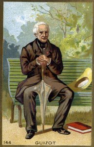 Portrait de François Guizot (1787 - 1874) homme politique et historien français. Chromolithographie du 19ème siècle - Unknown artist
