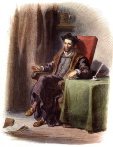 Portrait de François Rabelais assis (1483-1553) - dans "Le Plutarque français", éd. Mennechet - Unknown artist