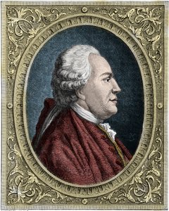 Portrait de Franz-Anton Mesmer (1734-1815) médecin allemand, fondateur de la théorie du magnétisme animal (mesmérisme). Gravure en couleur du 19ème siècle - Unknown artist