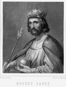 Portrait de Hugues I Capet (v. 941 - 996), duc de France puis roi de France - dans «Histoire des Français» de Lavallée, gravure, sd - Unknown artist