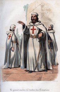 Portrait de Jacques de Molay (1243-1314), Grand Maître des Templiers. Gravure de 1842 dans « Histoire des papes » par Maurice Lachatre. Collection privée. - Unknown artist