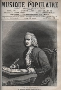 Portrait de Jean-Philippe Rameau (1683-1764), compositeur français - gravure dans « La musique populaire » journal hebdomadaire illustré - 1882