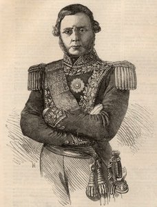 Portrait de Justo José de Urquiza y García 1801-1870 - Général et homme politique argentin gravure de 1852 - Unknown artist