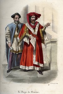 Portrait de Leonardo Loredan (Loredano) (1436-1521), doge de la République de Venise. Gravure de 1842 dans « Histoire des papes » par Maurice Lachatre. Collection privée. - Unknown artist