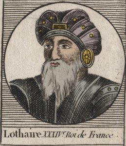 Portrait de Lothaire (941-986), Roi des Francs - Lothaire (941-986) Roi de France - gravure de "Instruction sur l