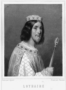 Portrait de Lothaire (941 - 986), roi des Francs - dans « Histoire des Français » par Lavallée, gravure, sd - Unknown artist