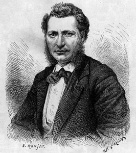 Portrait de Louis Riel (1844-1885), homme politique canadien et défenseur du peuple Métis. Gravure dans « Le journal de la jeunesse » - Unknown artist
