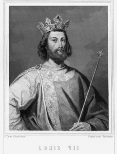 Portrait de Louis VII le Jeune (1120 - 1180), roi de France - dans « Histoire des Français » par Lavallée, gravure - Unknown artist