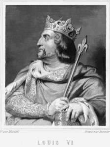 Portrait de Louis VI le Gros (1081-1137), Roi de France - dans "Histoire des Français" de Lavallée, gravure, sd - Unknown artist