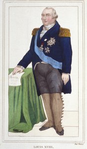 Portrait de Louis XVIII (1755 - 1824), Roi de France gravure de 1830. - Unknown artist