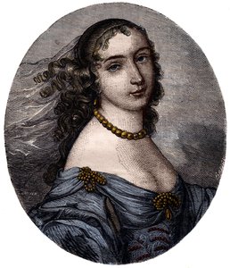 Portrait de Marguerite Hessein, Madame de la Sablière (1636-1693) Salonnière française. Gravure du XIXe siècle